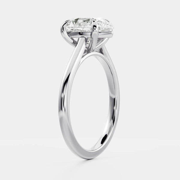 Solitaire Cathedral- 1.25 CT Pear Moissanite Engagement Ring - Solitaire- 1.0 CT Oval Moissanite Engagement Ring