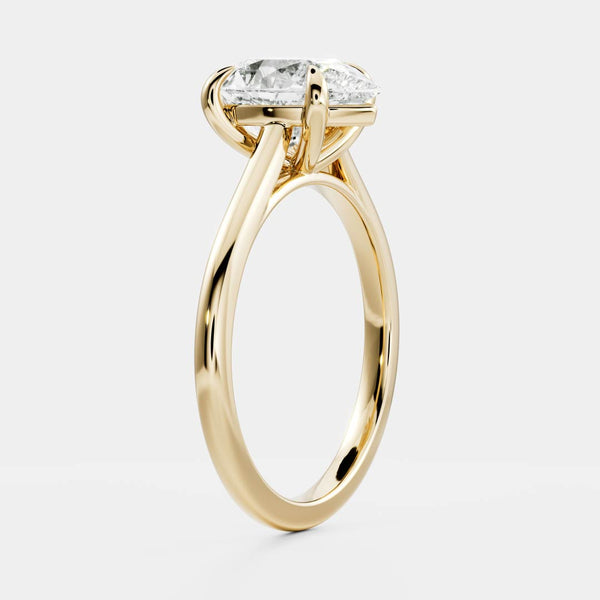 Solitaire Cathedral- 1.25 CT Pear Moissanite Engagement Ring - Solitaire- 1.0 CT Oval Moissanite Engagement Ring