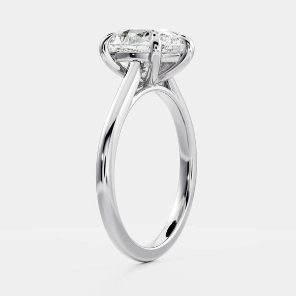Solitaire Cathedral-Pear Lab Grown Diamond Engagement Ring - Solitaire-Oval Lab Grown Diamond Engagement Ring