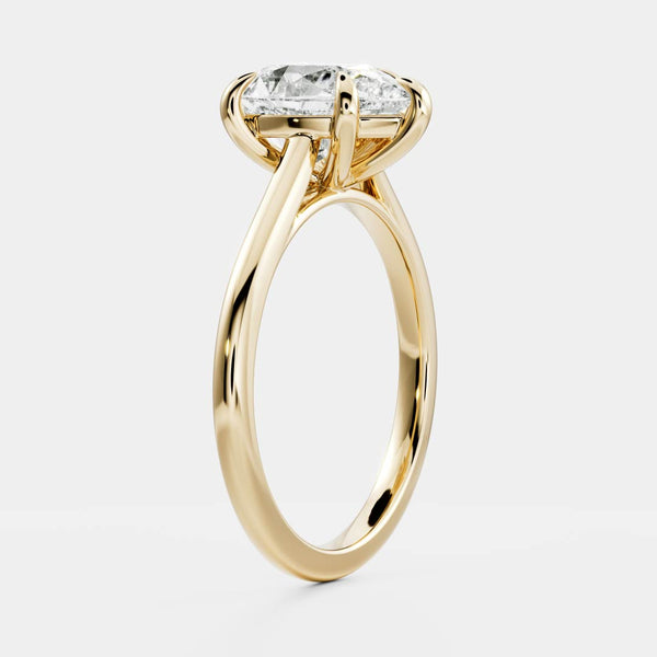 Solitaire Cathedral-Pear Lab Grown Diamond Engagement Ring - Solitaire-Oval Lab Grown Diamond Engagement Ring