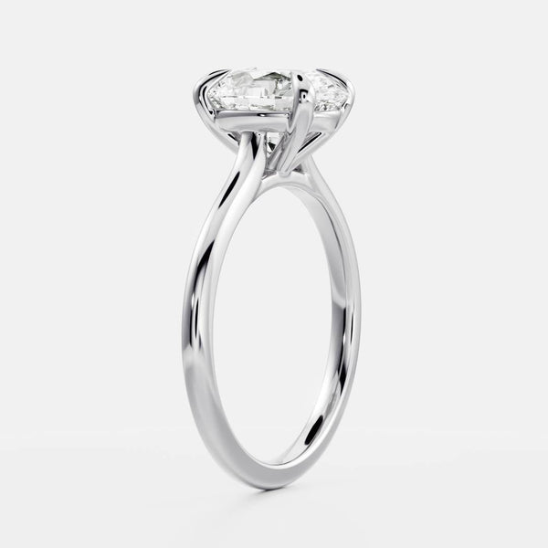 Solitaire Cathedral-Oval Lab Grown Diamond Engagement Ring - Solitaire-Oval Lab Grown Diamond Engagement Ring