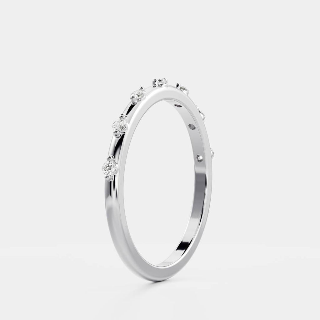 Half Eternity- 0.20 CT Oval Moissanite Wedding Band
