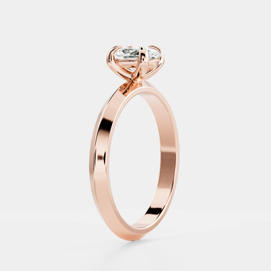 Solitaire- 1.0 CT Oval Moissanite Engagement Ring