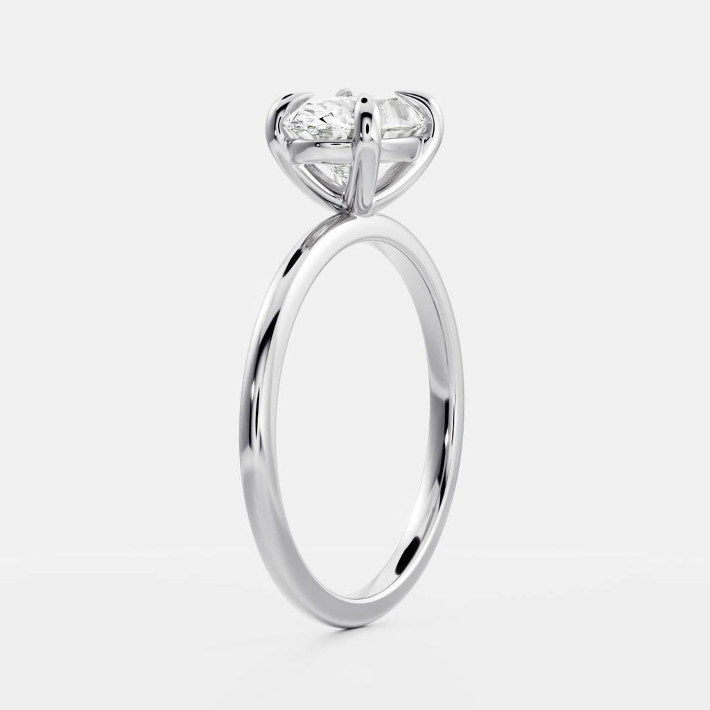 Solitaire- 1.0 CT Oval Moissanite Engagement Ring