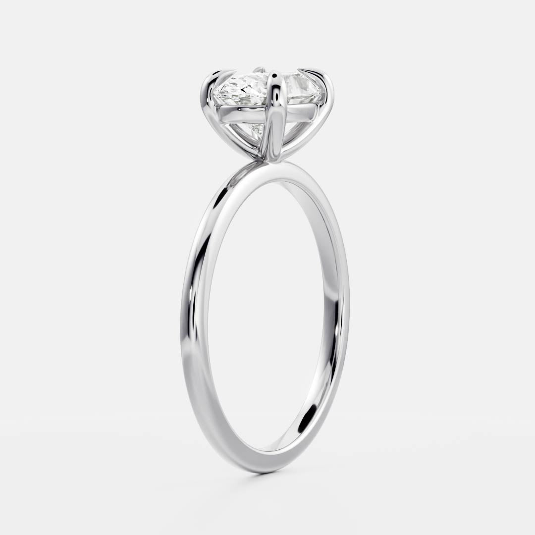 Solitaire- 1.0 CT Oval Moissanite Engagement Ring