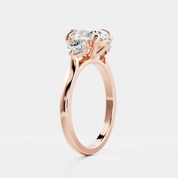 Three Stone- 2.15 CT Oval Moissanite Engagement Ring - Solitaire- 1.0 CT Oval Moissanite Engagement Ring
