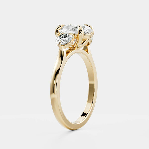 Three Stone- 2.15 CT Oval Moissanite Engagement Ring - Solitaire- 1.0 CT Oval Moissanite Engagement Ring