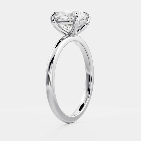 Solitaire-Elongated Cushion Lab Grown Diamond Engagement Ring - Solitaire-Oval Lab Grown Diamond Engagement Ring
