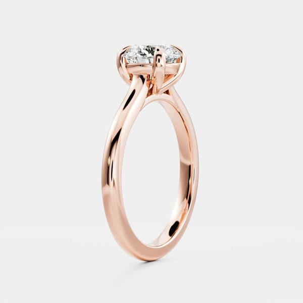 Solitaire Cathedral-Round Lab Grown Diamond Engagement Ring - Solitaire-Oval Lab Grown Diamond Engagement Ring