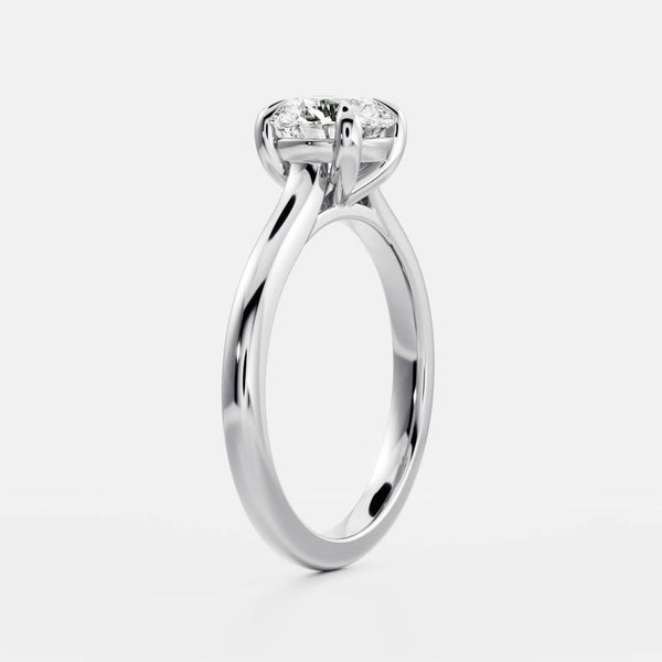 Solitaire Cathedral-Round Lab Grown Diamond Engagement Ring - Solitaire-Oval Lab Grown Diamond Engagement Ring
