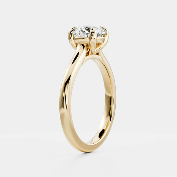 Solitaire Cathedral- 1.5 CT Round Moissanite Engagement Ring - Solitaire Cathedral- 1.5 CT Round Moissanite Engagement Ring