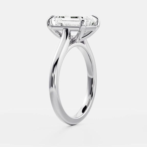 Solitaire & Cathedral-Emerald Lab Grown Diamond Engagement Ring - Solitaire-Oval Lab Grown Diamond Engagement Ring