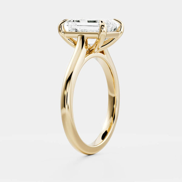Solitaire & Cathedral-Emerald Lab Grown Diamond Engagement Ring - Solitaire-Oval Lab Grown Diamond Engagement Ring