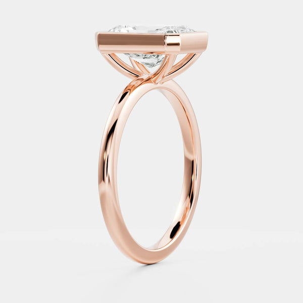 Solitaire Bezel- 2.40 CT Radiant Moissanite Engagement Ring - Solitaire- 1.0 CT Oval Moissanite Engagement Ring