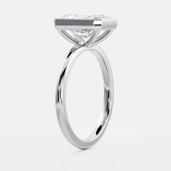 Solitaire Bezel- 2.40 CT Radiant Moissanite Engagement Ring - Solitaire- 1.0 CT Oval Moissanite Engagement Ring