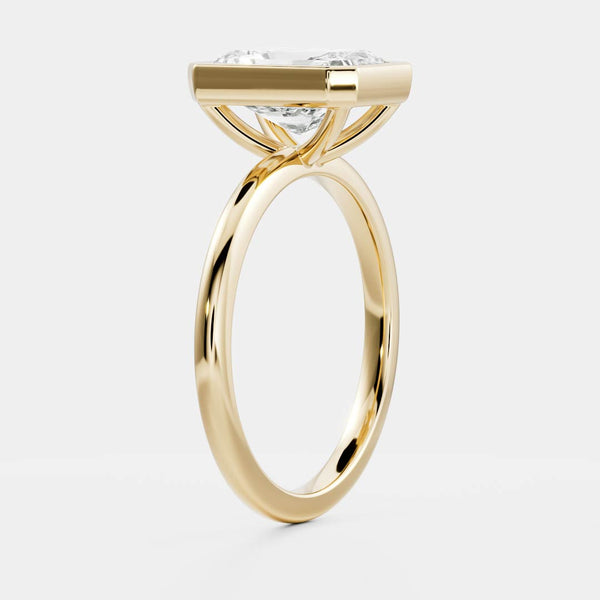 Solitaire Bezel- 2.40 CT Radiant Moissanite Engagement Ring - Solitaire- 1.0 CT Oval Moissanite Engagement Ring