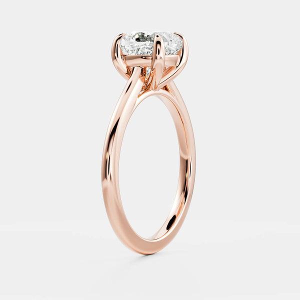 Solitaire Cathedral- 1.8 CT Cushion Moissanite Engagement Ring - Solitaire- 1.0 CT Oval Moissanite Engagement Ring
