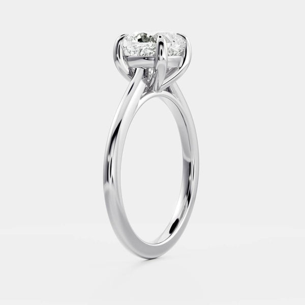 Solitaire Cathedral-Cushion Lab Grown Diamond Engagement Ring - Solitaire-Oval Lab Grown Diamond Engagement Ring
