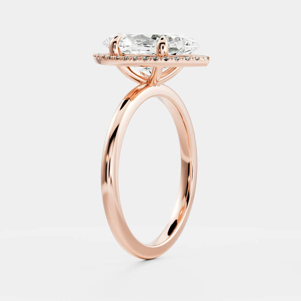 Halo Style-Marquise Lab Grown Diamond Engagement Ring - Solitaire-Oval Lab Grown Diamond Engagement Ring