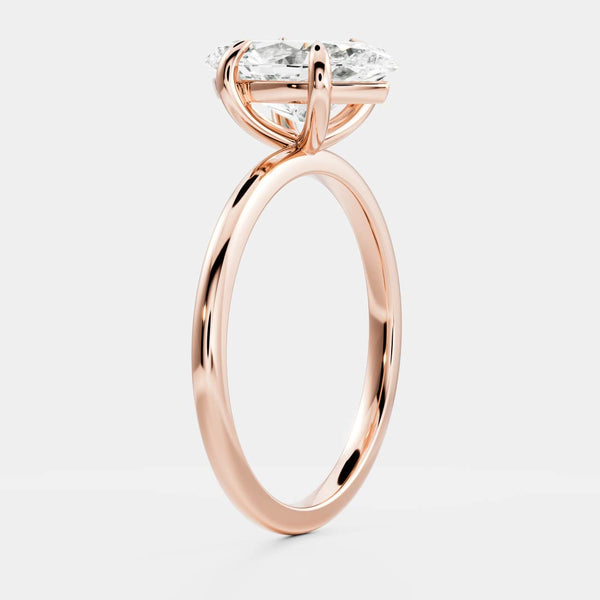 Solitaire-Marquise Lab Grown Diamond Engagement Ring - Solitaire-Oval Lab Grown Diamond Engagement Ring