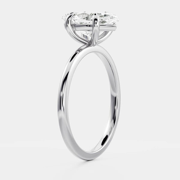Solitaire-Marquise Lab Grown Diamond Engagement Ring - Solitaire-Oval Lab Grown Diamond Engagement Ring