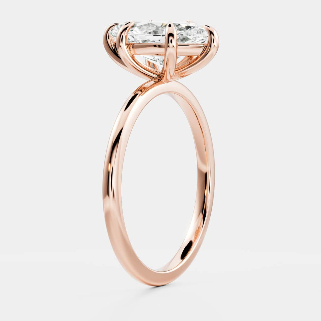 Solitaire Six Prong- 2.4 CT Marquise Moissanite Engagement Ring