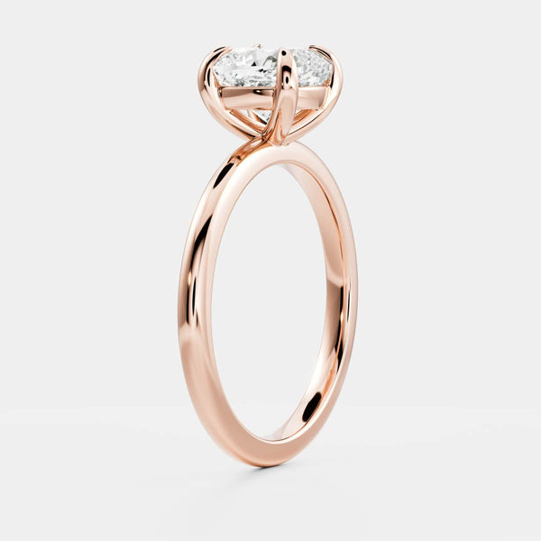 Solitaire-Cushion Lab Grown Diamond Engagement Ring - Solitaire-Oval Lab Grown Diamond Engagement Ring