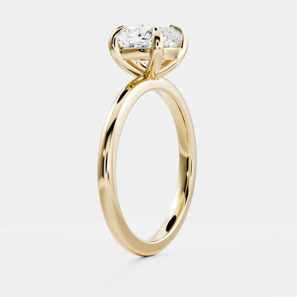 Solitaire-Cushion Lab Grown Diamond Engagement Ring - Solitaire-Oval Lab Grown Diamond Engagement Ring