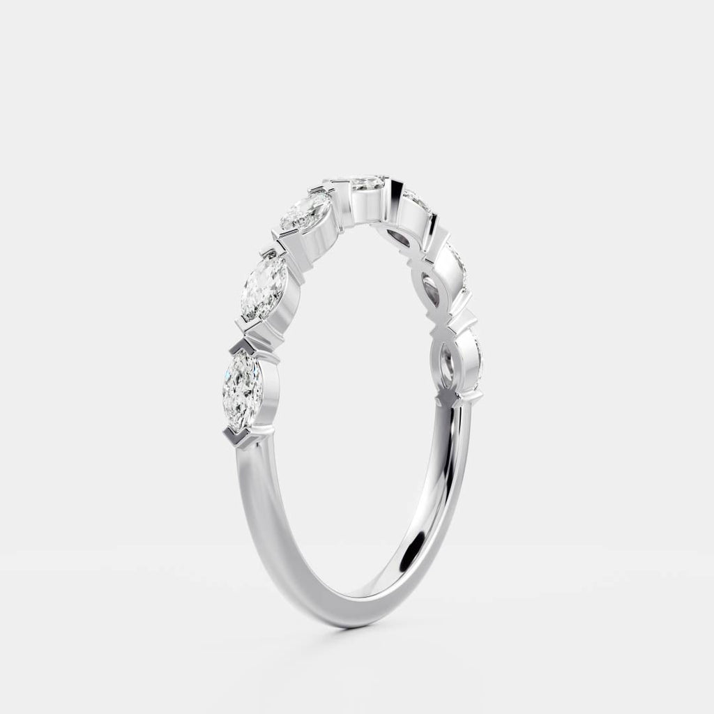 East West Half Eternity- 0.35 CT Marquise Moissanite Wedding Band