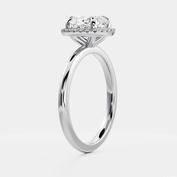 Halo Style-Cushion Lab Grown Diamond Engagement Ring - Solitaire-Oval Lab Grown Diamond Engagement Ring