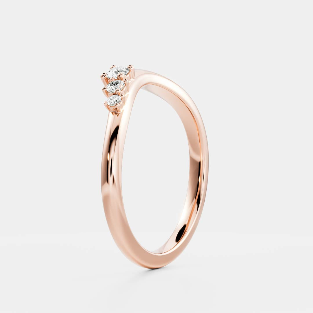 Half Eternity- 0.20 CT Oval Moissanite Wedding Band