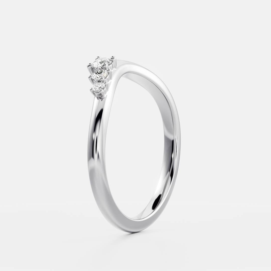 Half Eternity- 0.20 CT Oval Moissanite Wedding Band