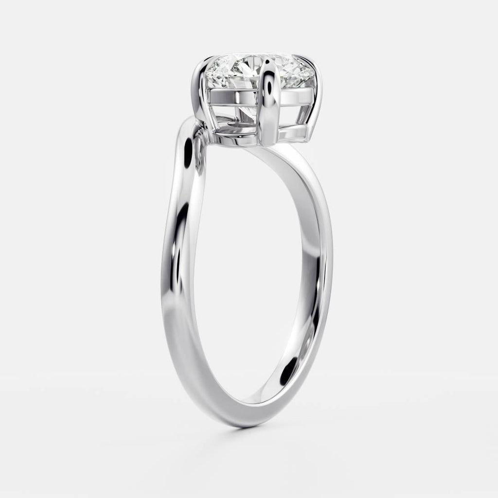 Solitaire- 1.0 CT Oval Moissanite Engagement Ring