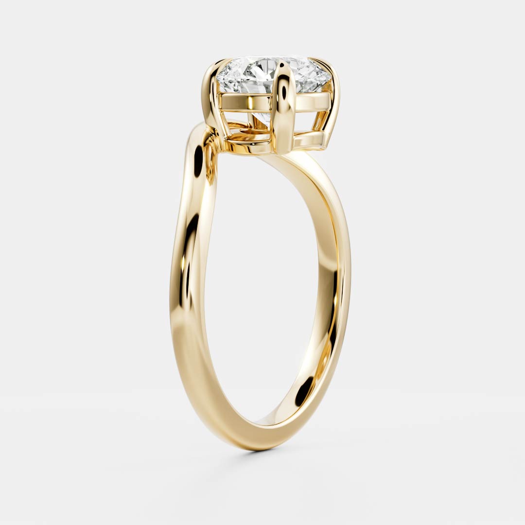 Solitaire- 1.0 CT Oval Moissanite Engagement Ring