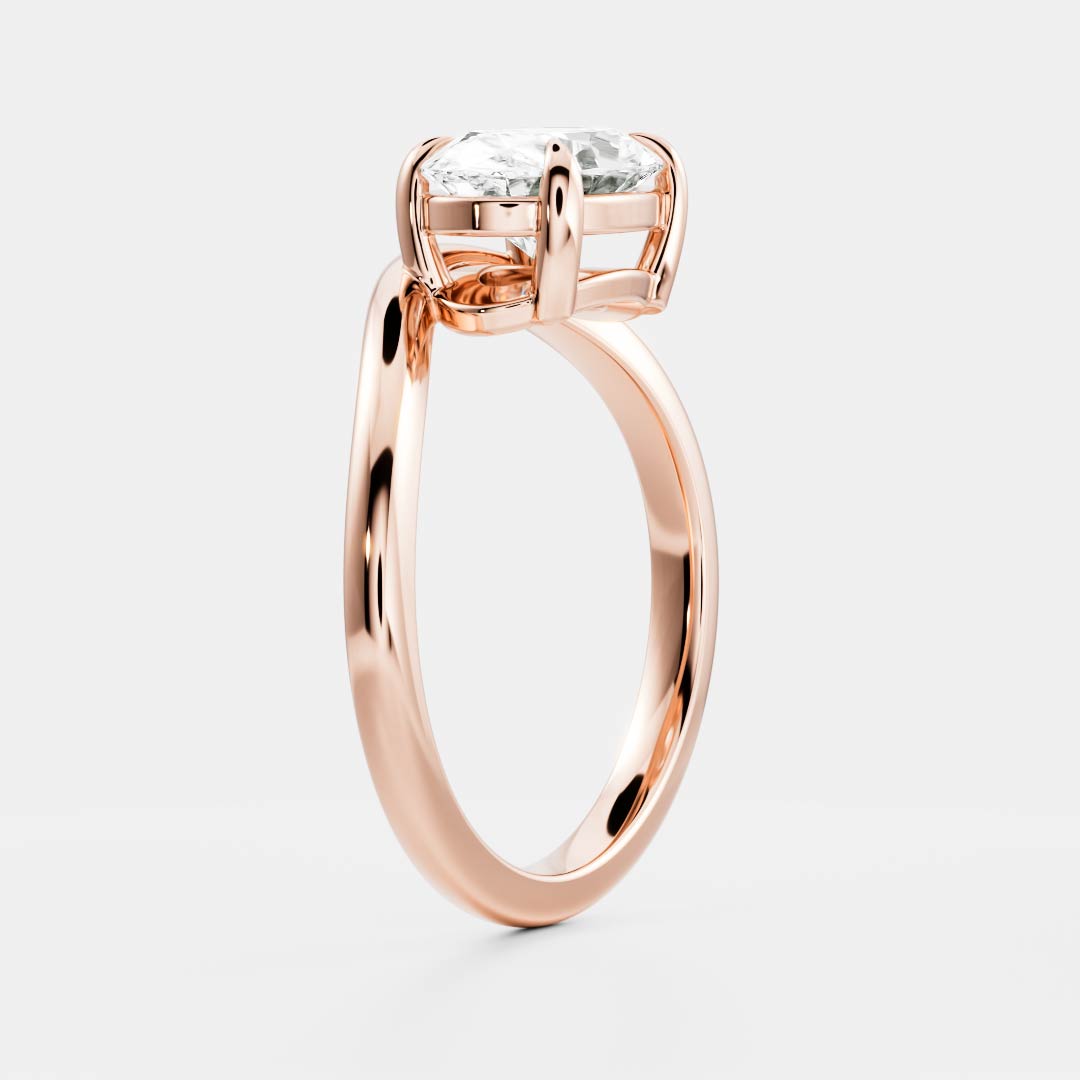 Solitaire- 1.0 CT Oval Moissanite Engagement Ring