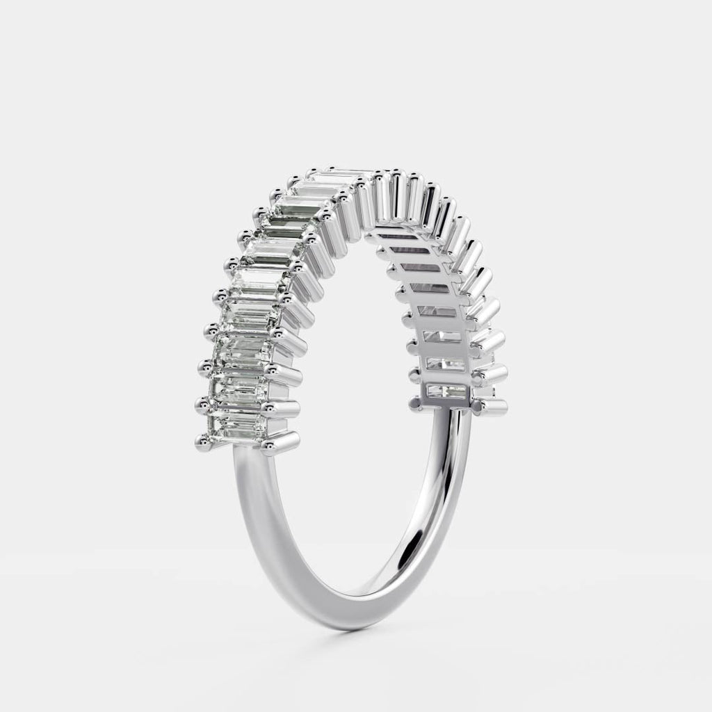 Half Eternity- 2.73 CT Baguette Moissanite Wedding Band