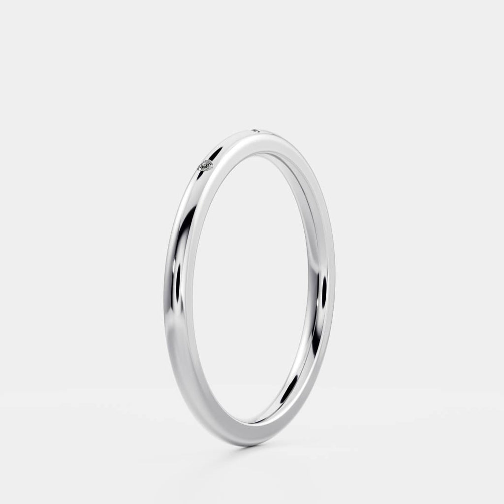 Half Eternity- 0.20 CT Oval Moissanite Wedding Band