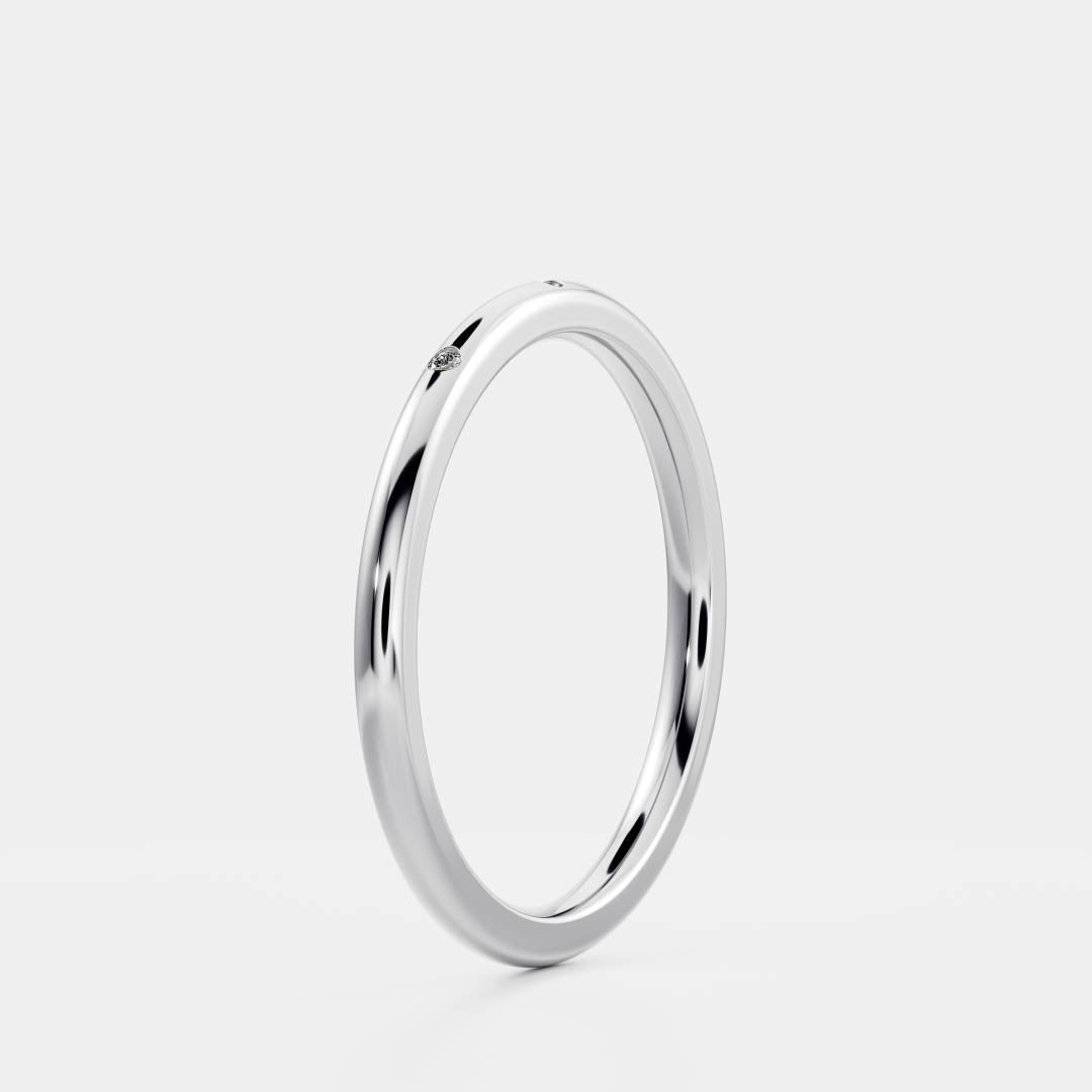 Half Eternity- 0.20 CT Oval Moissanite Wedding Band