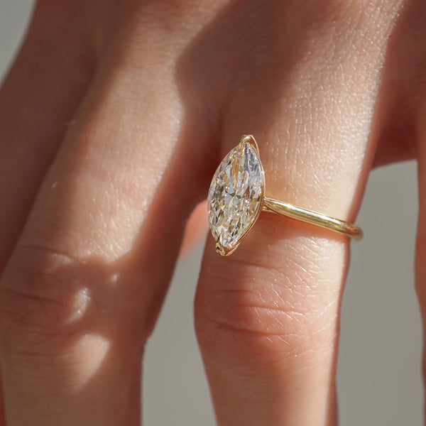 Solitaire Cathedral-Marquise Lab Grown Diamond Engagement Ring - Solitaire-Oval Lab Grown Diamond Engagement Ring