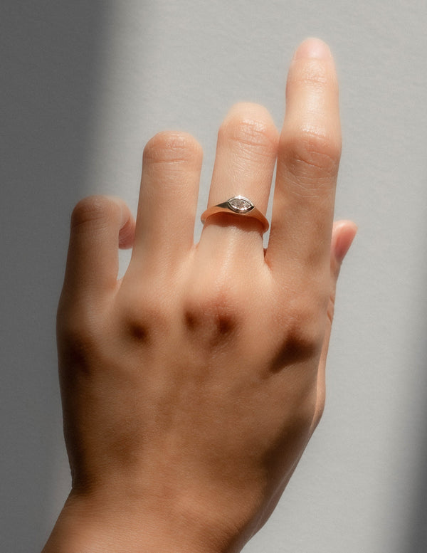Solitaire Bezel-Marquise Lab Grown Diamond Engagement Ring - Solitaire-Oval Lab Grown Diamond Engagement Ring