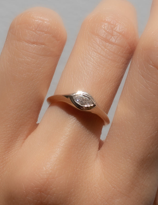 Solitaire Bezel-Marquise Lab Grown Diamond Engagement Ring - Solitaire-Oval Lab Grown Diamond Engagement Ring