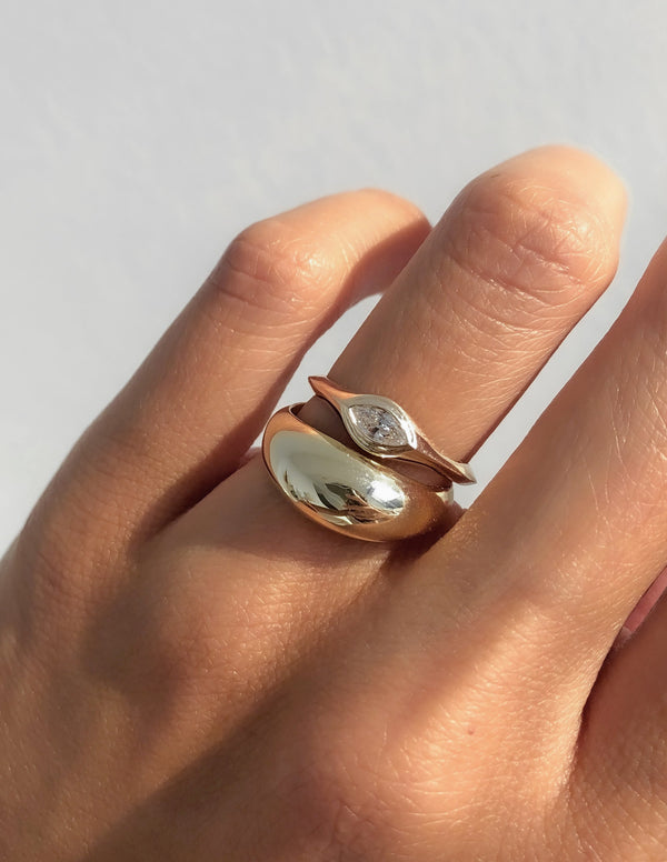 Solitaire Bezel-Marquise Lab Grown Diamond Engagement Ring - Solitaire-Oval Lab Grown Diamond Engagement Ring