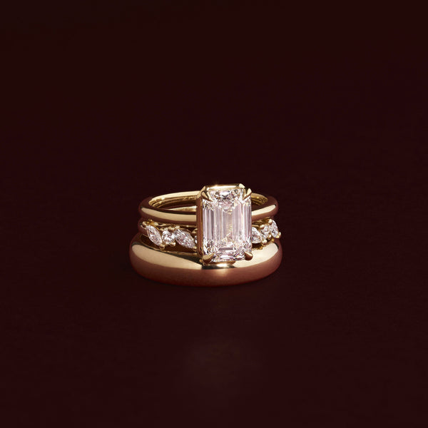 Solitaire Cathedral Unique Bezel- 3.3 CT Emerald Moissanite Engagement Ring - Solitaire- 1.0 CT Oval Moissanite Engagement Ring