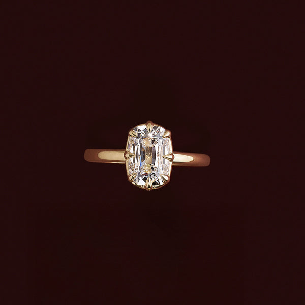 Solitaire Unique Bezel- 2.0 CT Elongated Cushion Moissanite Engagement Ring - Solitaire- 1.0 CT Oval Moissanite Engagement Ring