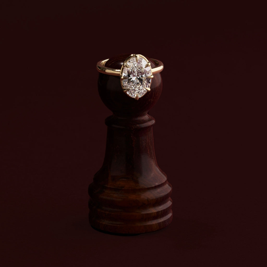 Solitaire- 1.0 CT Oval Moissanite Engagement Ring