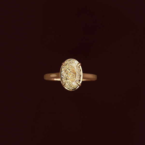 Solitaire Cathedral Unique Bezel- 2.1 CT Oval Moissanite Engagement Ring - Solitaire- 1.0 CT Oval Moissanite Engagement Ring