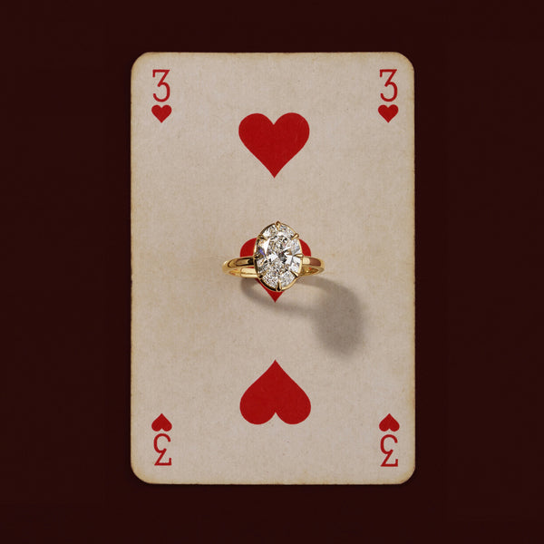 Solitaire Unique Bezel Low Profile-Oval Lab Grown Diamond Engagement Ring - Solitaire-Oval Lab Grown Diamond Engagement Ring