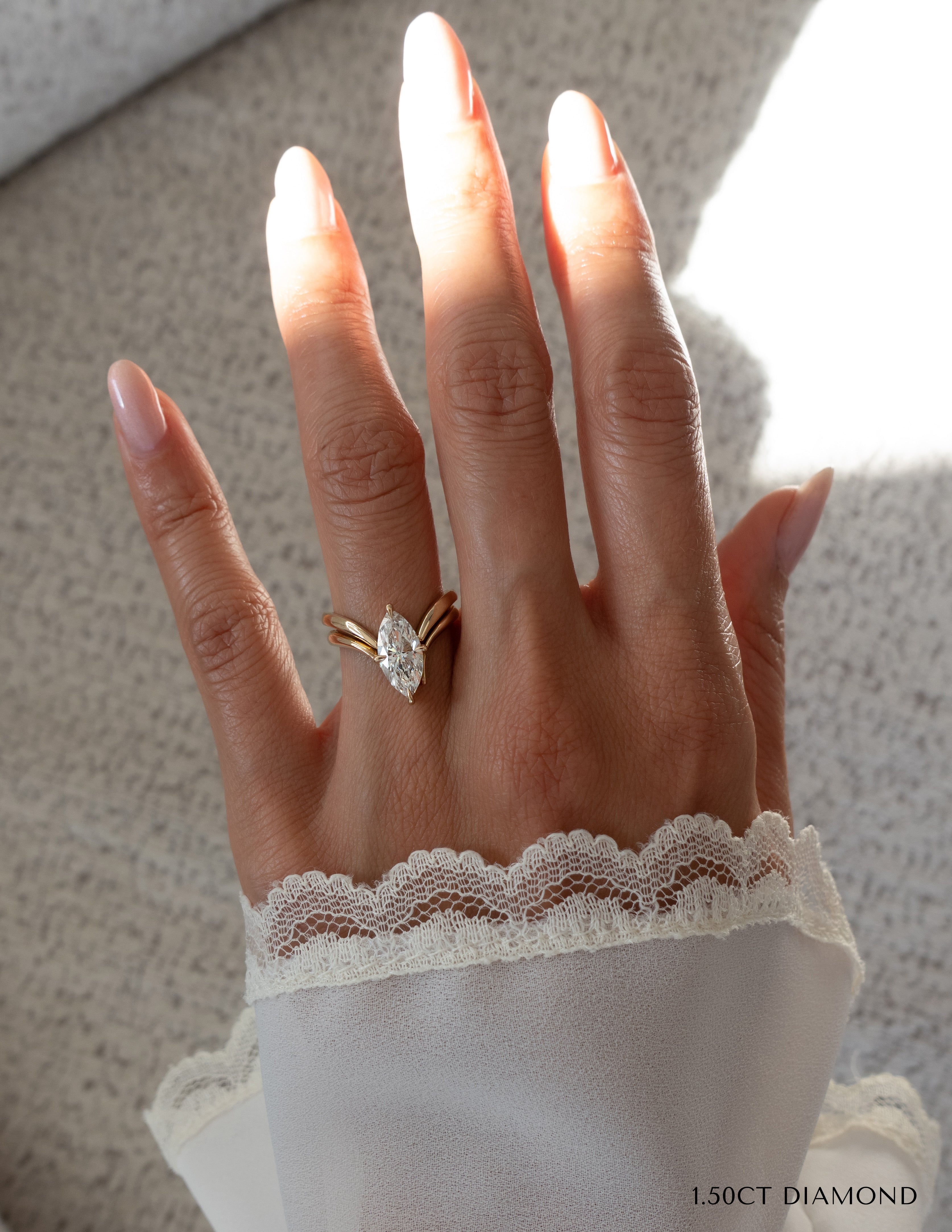 Solitaire Rapture & Pave Band- Oval Lab Grown Diamond Bridal Set