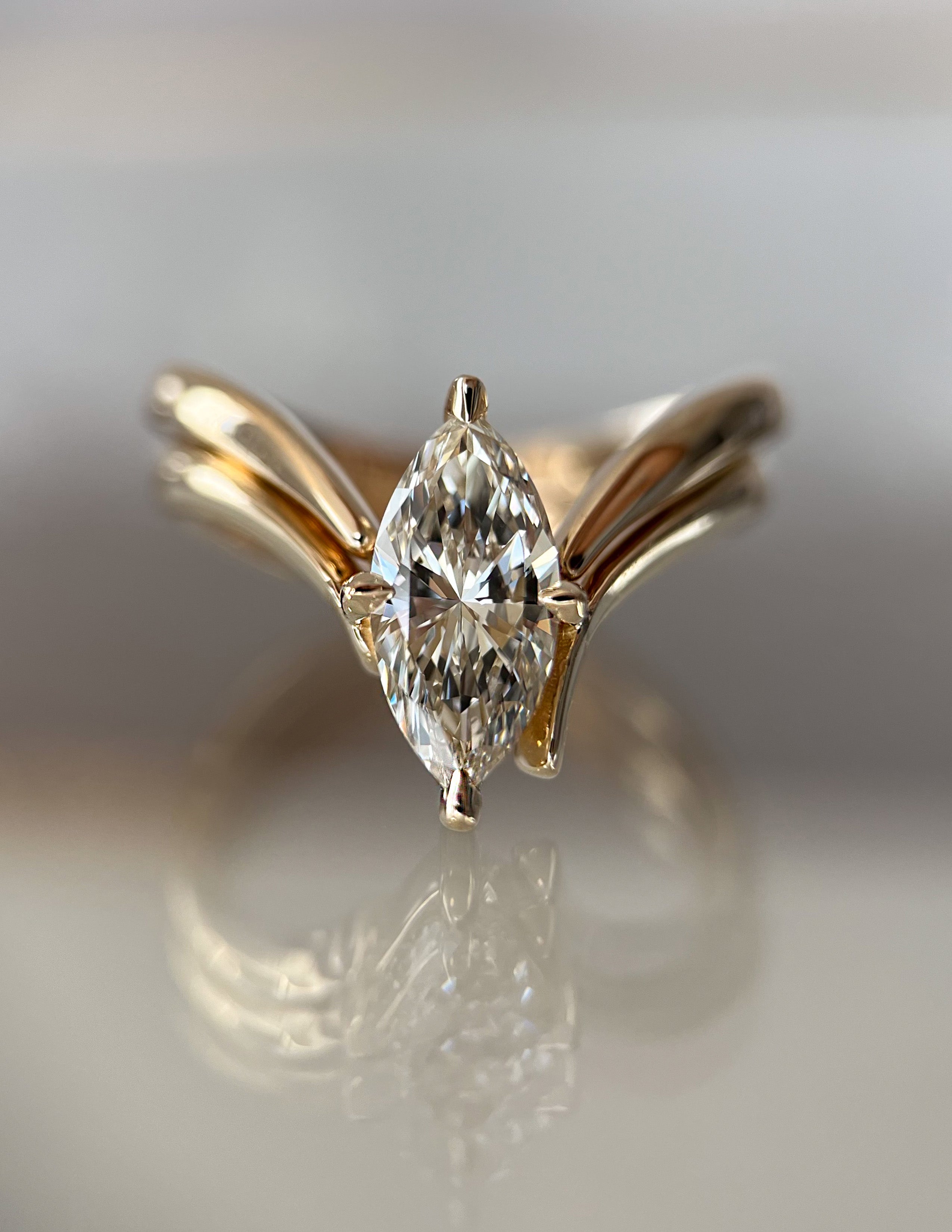 Solitaire Rapture & Pave Band- Oval Lab Grown Diamond Bridal Set