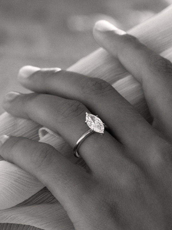 Solitaire-Marquise Lab Grown Diamond Engagement Ring - Solitaire-Oval Lab Grown Diamond Engagement Ring